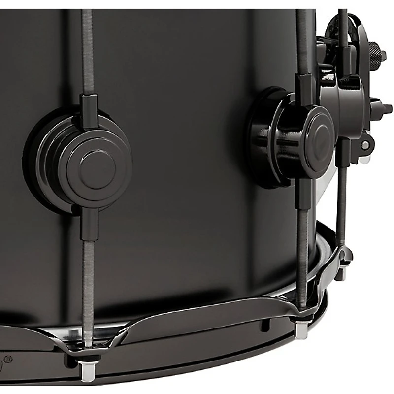 DW Collector's Series Satin Black Over Brass Snare Drum With Black Nickel Hardware