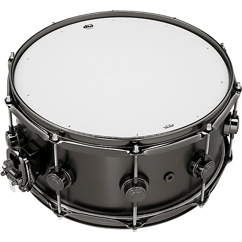 DW Collector's Series Satin Black Over Brass Snare Drum With Black Nickel Hardware