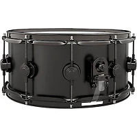 DW Collector's Series Satin Black Over Brass Snare Drum With Black Nickel Hardware