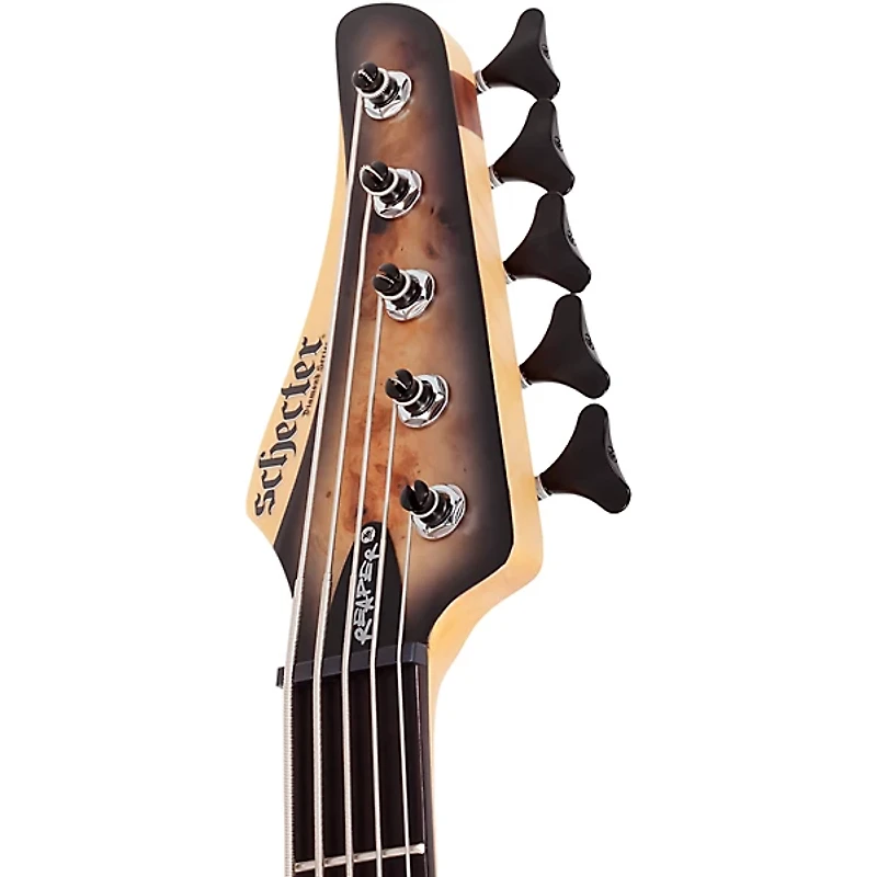 Schecter Guitar Research Reaper-5 5-String Electric Bass Guitar Satin Charcoal Burst