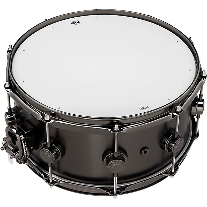 DW Collector's Series Satin Black Over Brass Snare Drum With Satin Chrome Hardware 14 x 6.5 in.