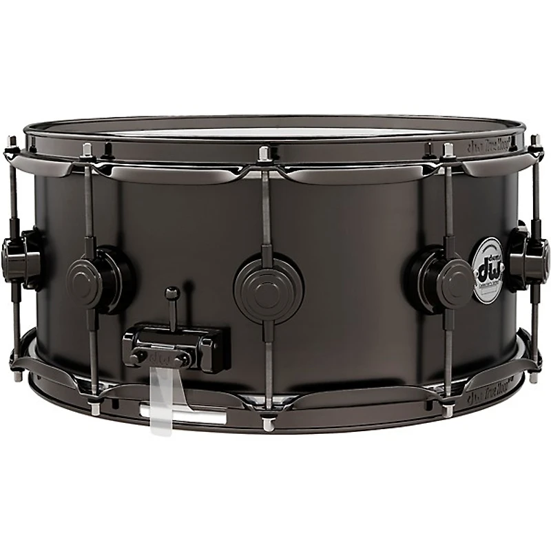 DW Collector's Series Satin Black Over Brass Snare Drum With Satin Chrome Hardware 14 x 6.5 in.