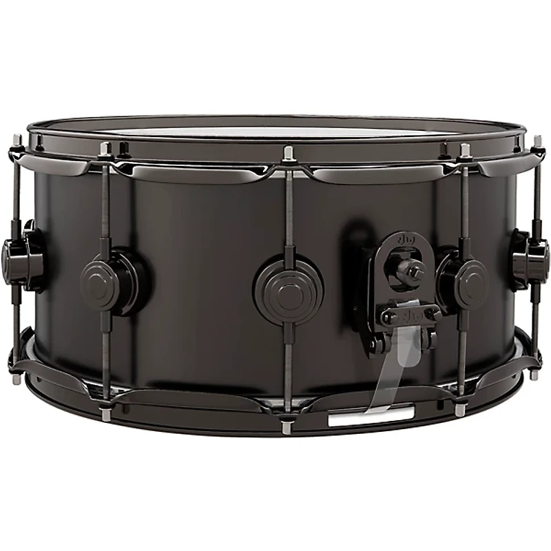DW Collector's Series Satin Black Over Brass Snare Drum With Satin Chrome Hardware 14 x 6.5 in.