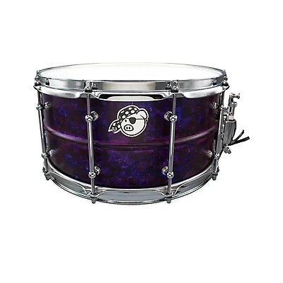 Pork Pie Seamless Aluminum Snare Drum With Purple Ink Finish - 14 x 6.5 in.