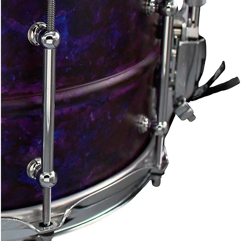 Pork Pie Seamless Aluminum Snare Drum With Purple Ink Finish - 14 x 6.5 in.