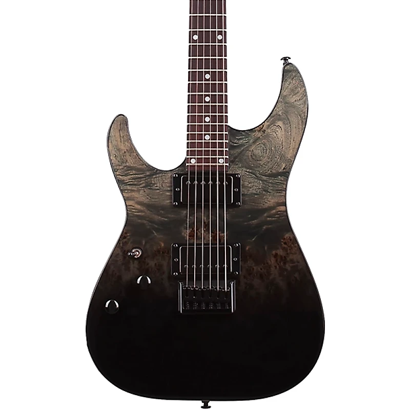 Schecter Guitar Research C-1 Standard Left-Handed Electric Guitar Black Fade Burst Burl