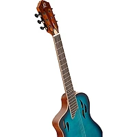 Ortega TourPlayer Deluxe Left-Handed Nylon-String Acoustic-Electric Guitar Blue Burst