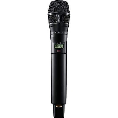 Shure ADX2FD/N8SB Digital Handheld Wireless Microphone Transmitter With Nexadyne 8/S Supercardioid Capsule, G57: 470-608 + 614-616MHz Band G57 Black