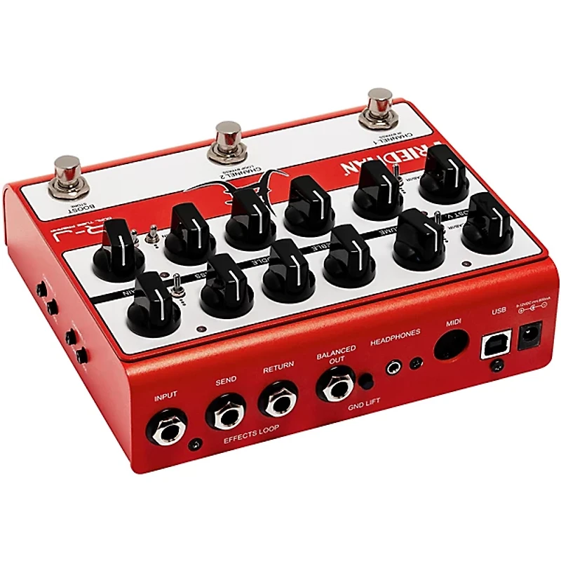Friedman IRJ Dual Tube Jake E. Lee Signature Dual-Tube Preamp DI+IR Dual-Channel 12AX7 Tubes Effects Pedal Red and White