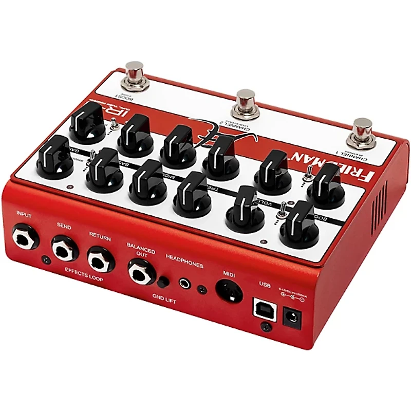 Friedman IRJ Dual Tube Jake E. Lee Signature Dual-Tube Preamp DI+IR Dual-Channel 12AX7 Tubes Effects Pedal Red and White