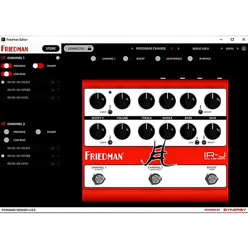 Friedman IRJ Dual Tube Jake E. Lee Signature Dual-Tube Preamp DI+IR Dual-Channel 12AX7 Tubes Effects Pedal Red and White