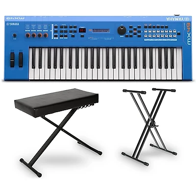 Yamaha MX49 49-Key Music Production Synthesizer Essentials Bundle - Blue