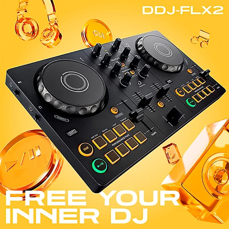 AlphaTheta DDJ-FLX2 Entry-Level DJ Controller for rekordbox and Serato Black