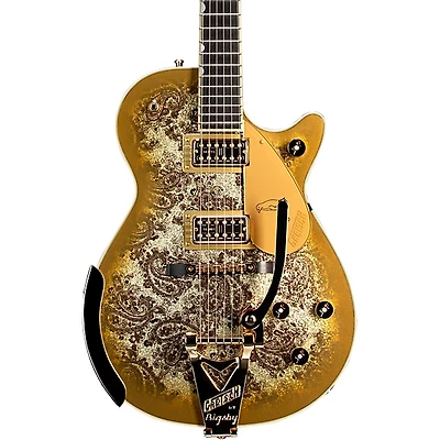 Gretsch Guitars G6134TG Limited Edition Paisley Penguin with String-Thru Bisgby Electric Guitar Gold Paisley