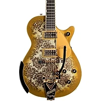 Gretsch Guitars G6134TG Limited Edition Paisley Penguin with String-Thru Bisgby Electric Guitar Gold Paisley