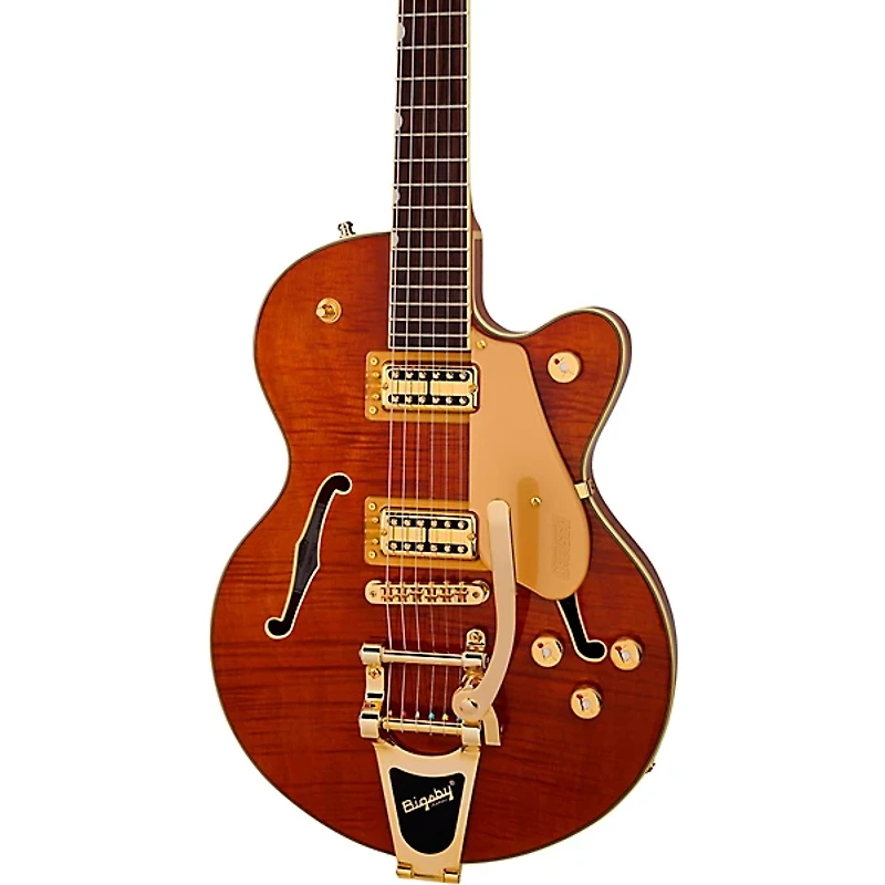 Gretsch Guitars Electromatic LTD Flame Okoume Broadkaster Jr. Single-Cut With Bigsby Electric Guitar Roundup Orange Stain