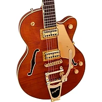 Gretsch Guitars Electromatic LTD Flame Okoume Broadkaster Jr. Single-Cut With Bigsby Electric Guitar Roundup Orange Stain
