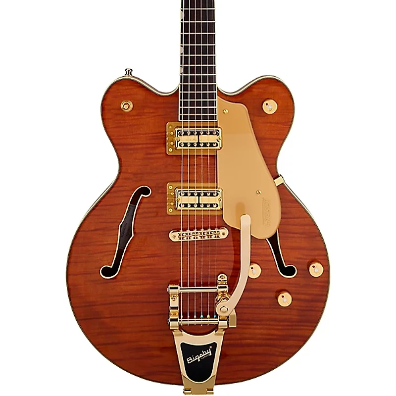 Gretsch Guitars Electromatic LTD Flame Okoume Broadkaster Double-Cut Electric Guitar With Bigsby Roundup Orange Stain