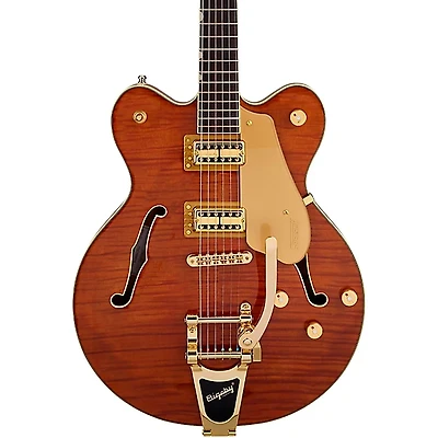 Gretsch Guitars Electromatic LTD Flame Okoume Broadkaster Double-Cut Electric Guitar With Bigsby Roundup Orange Stain
