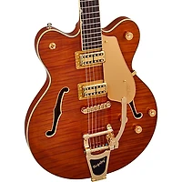 Gretsch Guitars Electromatic LTD Flame Okoume Broadkaster Double-Cut Electric Guitar With Bigsby Roundup Orange Stain