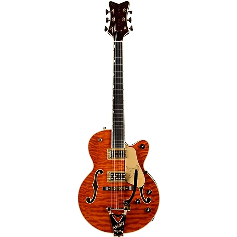 Gretsch Guitars Limited Edition Quilt Top Falcon Jr. Electric Guitar Roundup Orange Stain