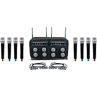VocoPro 8-User Digital PLL Combo Wireless Mic System with Handheld, Headset, and Podium Mics
