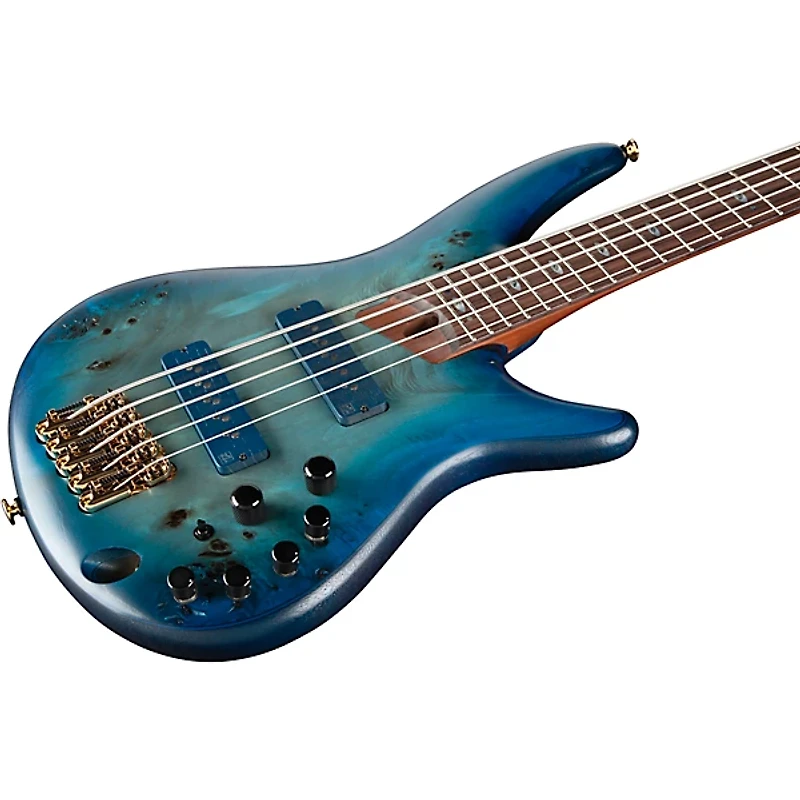 Ibanez Prestige SR6605 5-String Electric Bass Guitar Ghost Fleet Blue Burst