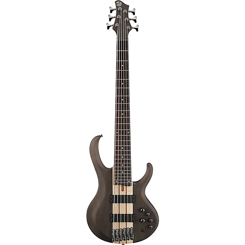 Ibanez BTB606 6-String Electric Bass Guitar Transparent Gray Flat