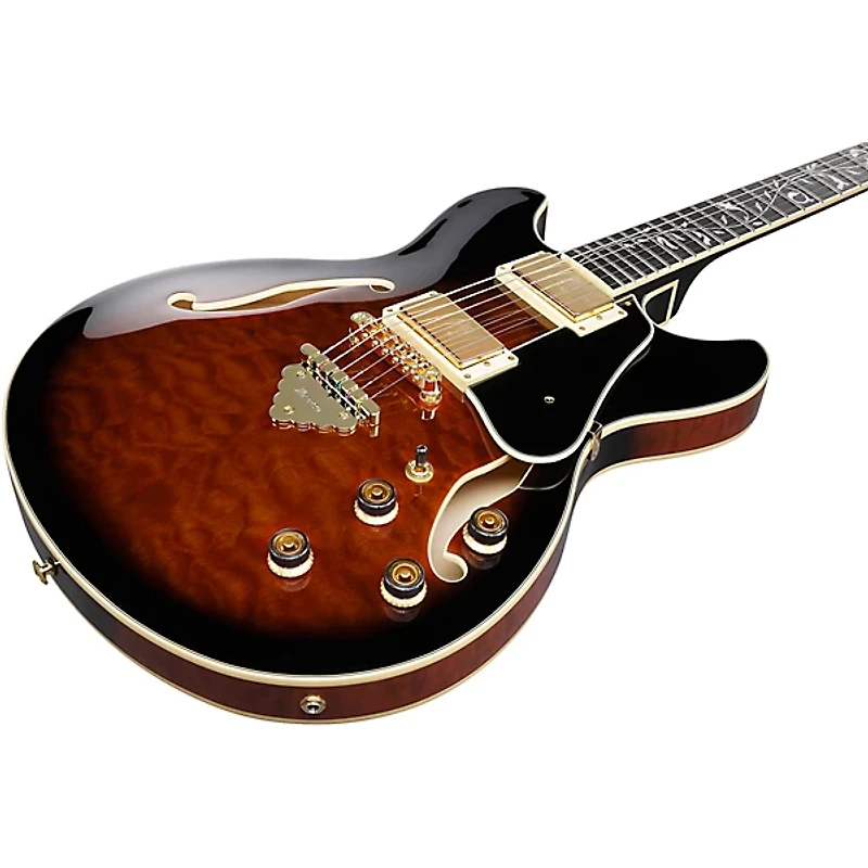 Ibanez Artcore Expressionist AS93QMSP Semi-Hollowbody Electric Guitar Dark Brown Sunburst