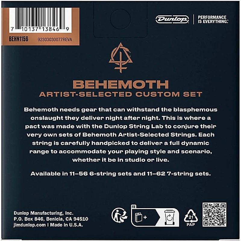 Dunlop Behemoth Artist-Selected Custom Nickel Electric Guitar Strings 11 - 56