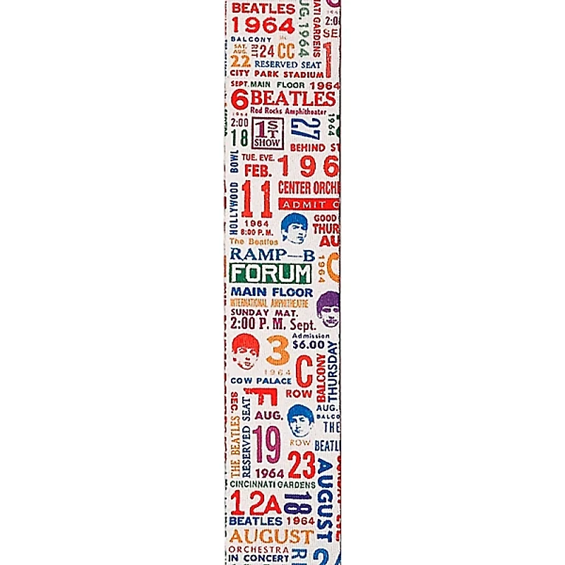D'Addario 1964 US Tour Ticket Stubs Beatles Guitar Strap