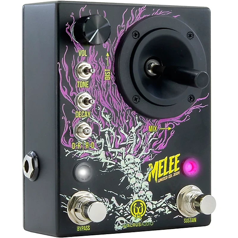 Walrus Audio Melee Wall of Noise Halloween Edition 2024 Reverb and Distortion Effects Pedal Pink