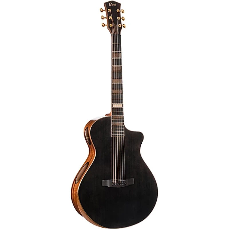 Cort Modern Masterpiece Series Concert Acoustic-Electric Guitar Transparent Black