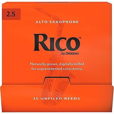 D'Addario Woodwinds Rico Alto Saxophone Reeds, 25-Pack in dispenser box 2.5 25 Pack