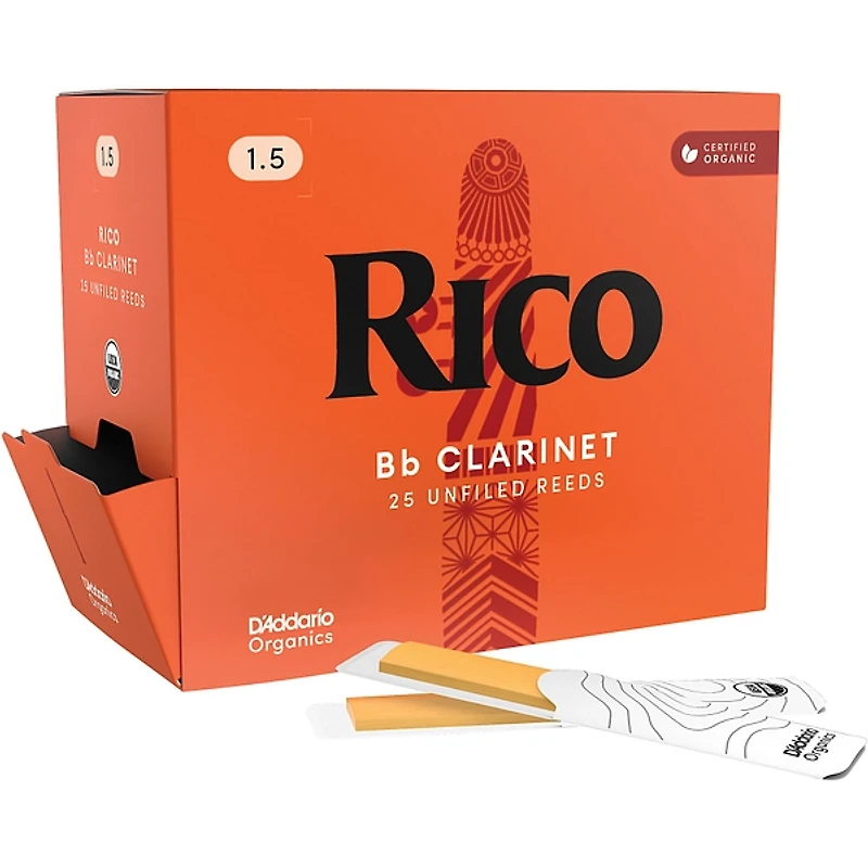 D'Addario Woodwinds Rico Bb Clarinet Reeds, 25-Pack in dispenser box