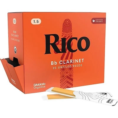 D'Addario Woodwinds Rico Bb Clarinet Reeds, 25-Pack in dispenser box