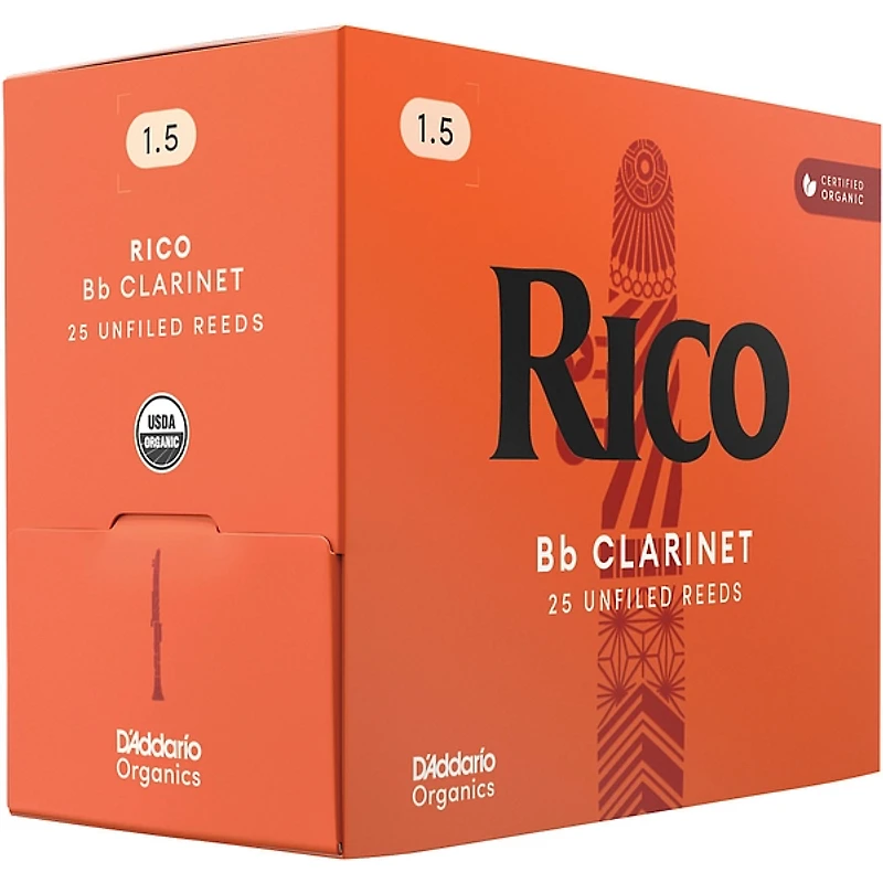 D'Addario Woodwinds Rico Bb Clarinet Reeds, 25-Pack in dispenser box