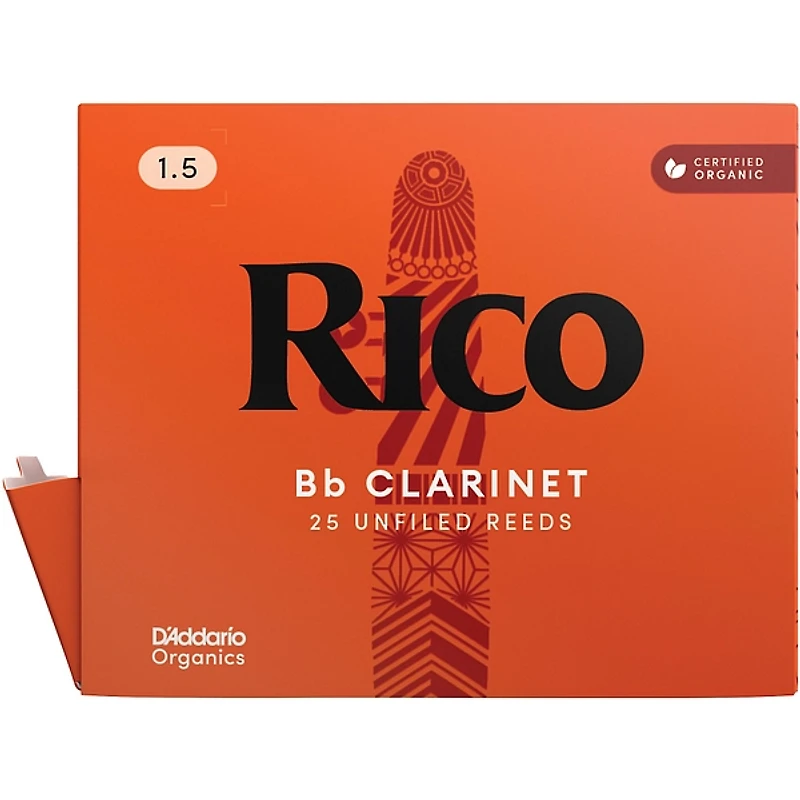 D'Addario Woodwinds Rico Bb Clarinet Reeds, 25-Pack in dispenser box