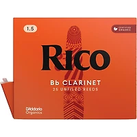D'Addario Woodwinds Rico Bb Clarinet Reeds, 25-Pack in dispenser box