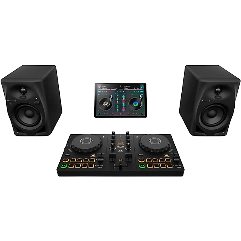 AlphaTheta DDJ-FLX2 Entry Level DJ Controller with DM-40D Studio Monitors