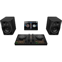 AlphaTheta DDJ-FLX2 Entry Level DJ Controller with DM-40D Studio Monitors