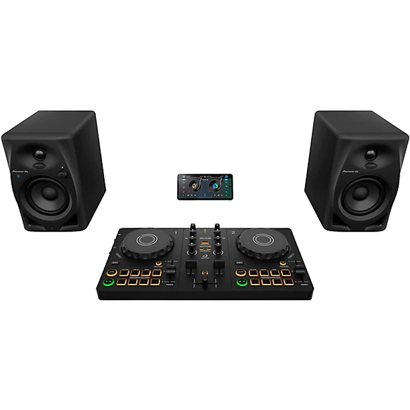 AlphaTheta DDJ-FLX2 Entry Level DJ Controller with DM-40D Studio Monitors