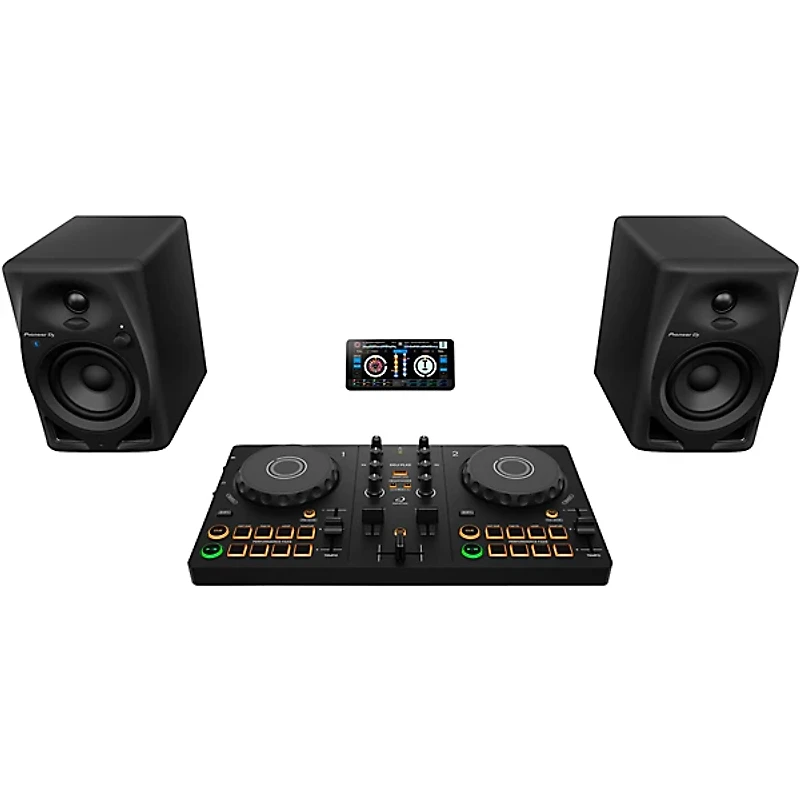 AlphaTheta DDJ-FLX2 Entry Level DJ Controller with DM-40D Studio Monitors