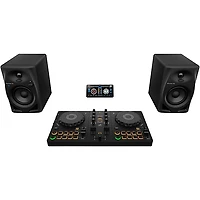 AlphaTheta DDJ-FLX2 Entry Level DJ Controller with DM-40D Studio Monitors