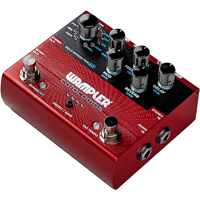 Wampler Catacombs Reverb and Delay Effects Pedal Red