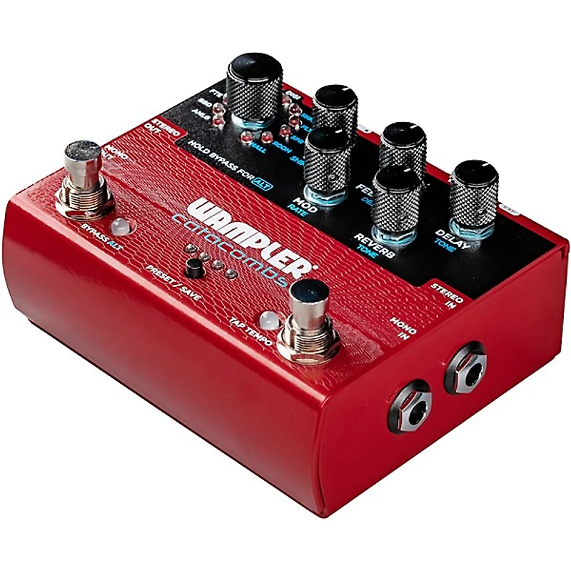Wampler Catacombs Reverb and Delay Effects Pedal Red