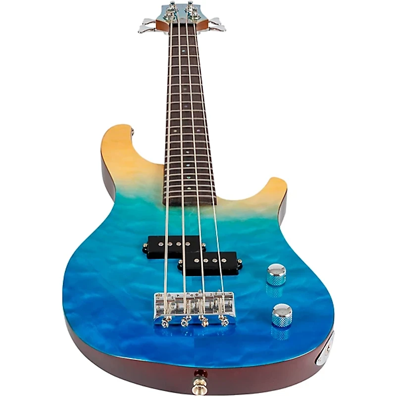 Flight Mini Bass TBL Electric Bass Guitar Transparent Blue