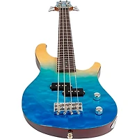 Flight Mini Bass TBL Electric Bass Guitar Transparent Blue