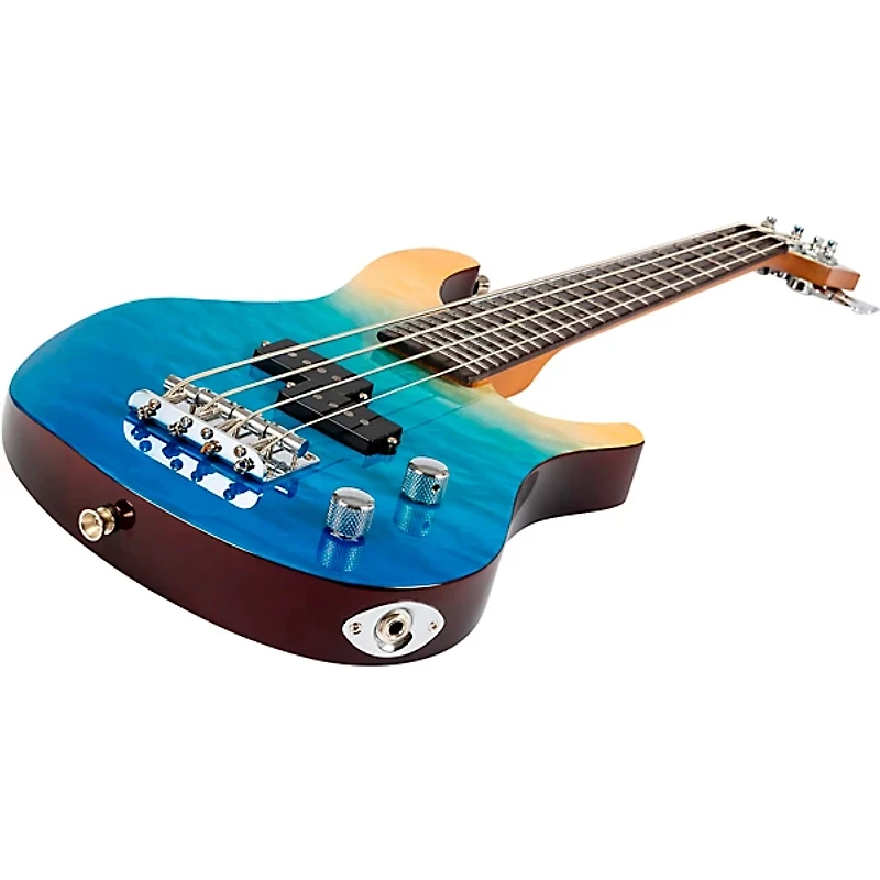Flight Mini Bass TBL Electric Bass Guitar Transparent Blue