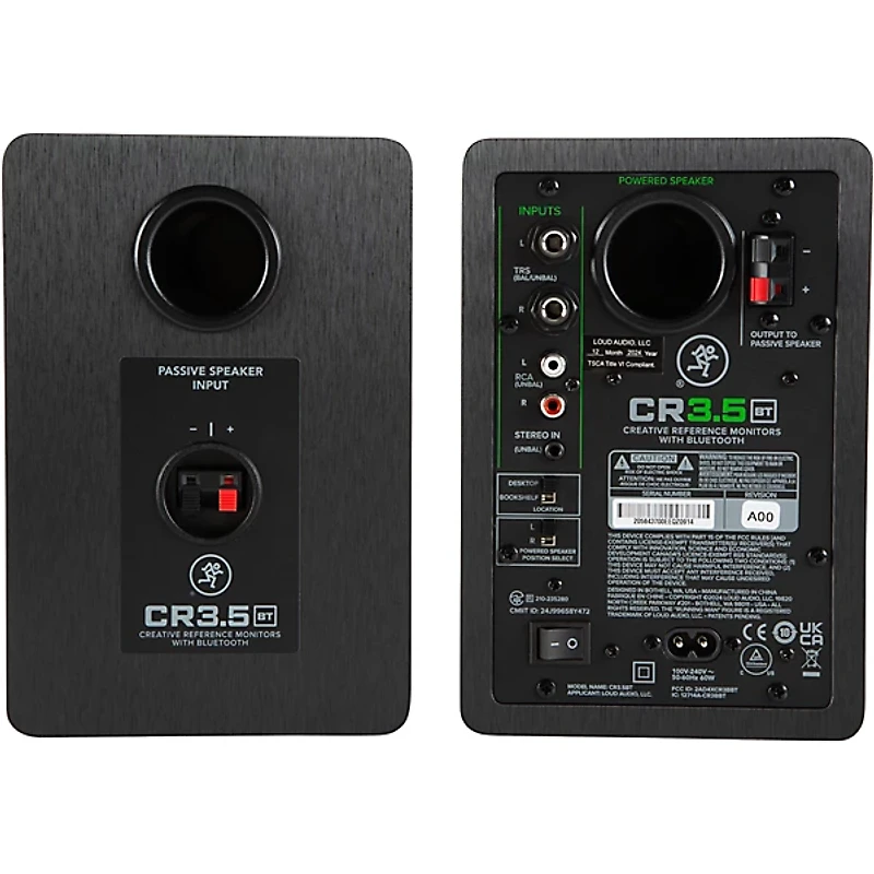 Mackie CR3.5BT-LTD-GLD 3.5 Limited-Edition Gold Trim Powered Studio Monitors With Tone Control and Bluetooth (Pair)